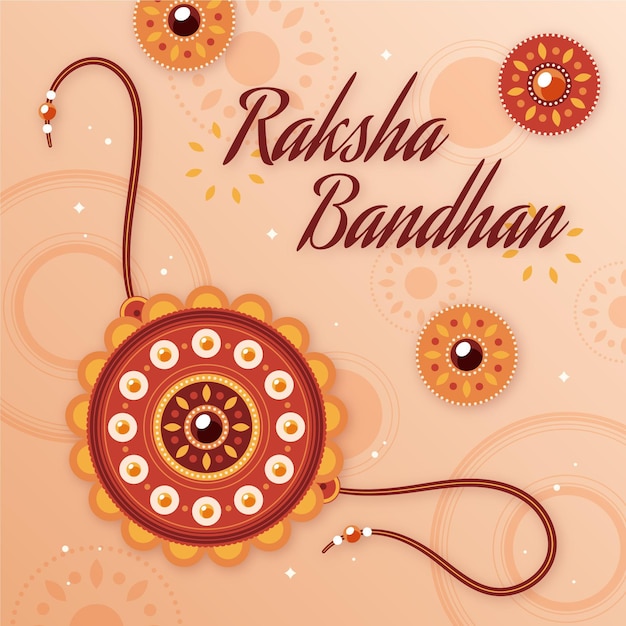 Kostenloser Vektor hand gezeichneter raksha bandhan