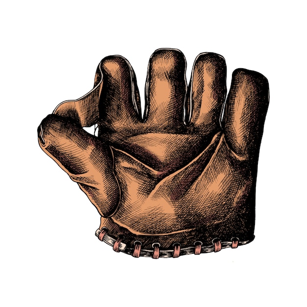 Hand gezeichneter Sportlederhandschuh