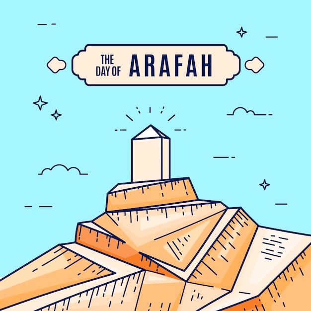 Kostenloser Vektor hand gezeichneter tag der arafah-illustration