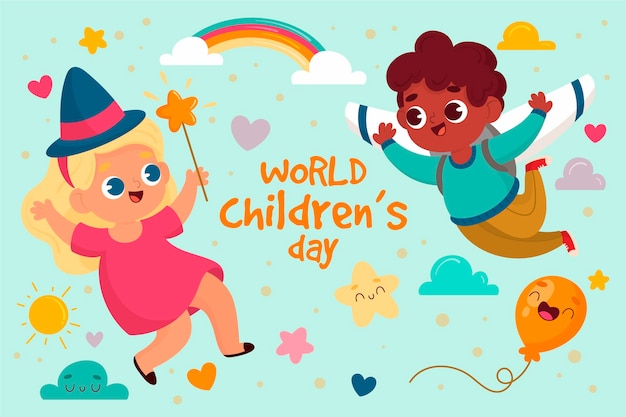 Hand gezeichneter Weltkindertag