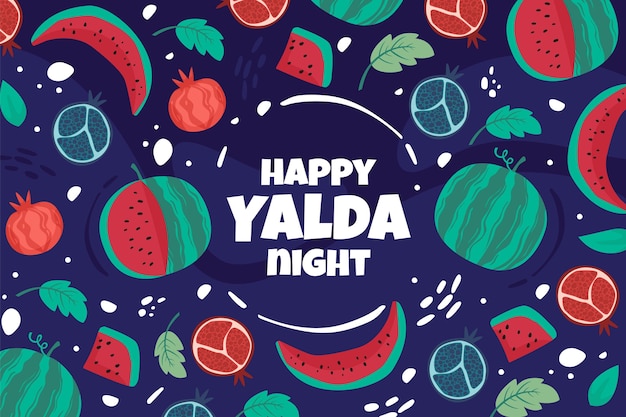 Hand gezeichneter yalda-hintergrund