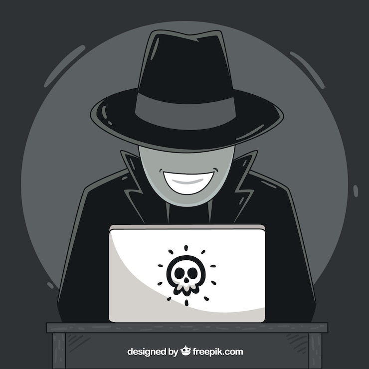 Kostenlose Vektor hand gezeichnetes anonymes hackerkonzept
