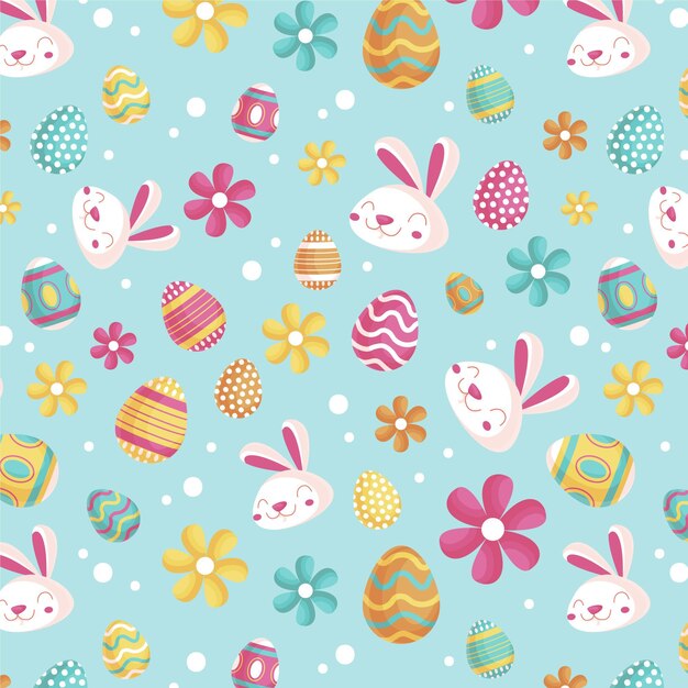 Hand gezeichnetes buntes Ostermuster