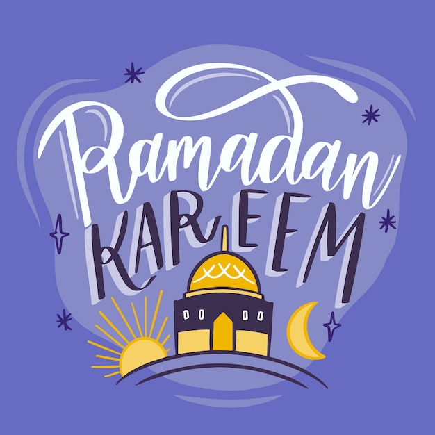 Kostenloser Vektor hand gezeichnetes design ramadan kareem