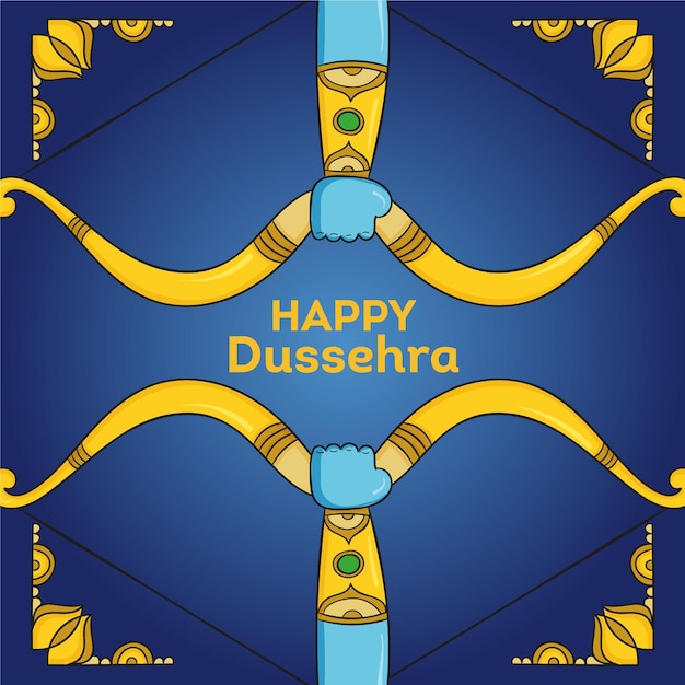 Hand gezeichnetes dussehra-konzept