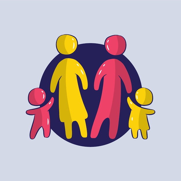 Hand gezeichnetes Familiensymboldesign