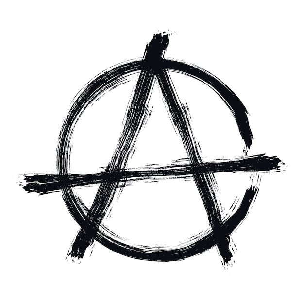Kostenloser Vektor hand gezeichnetes flaches design-anarchiesymbol