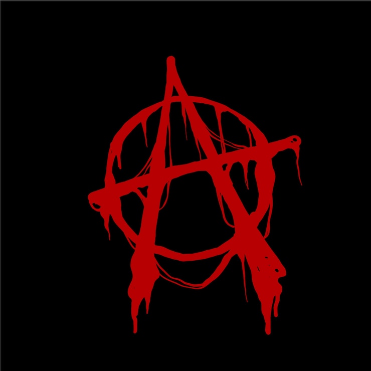 Kostenlose Vektor hand gezeichnetes flaches design-anarchiesymbol