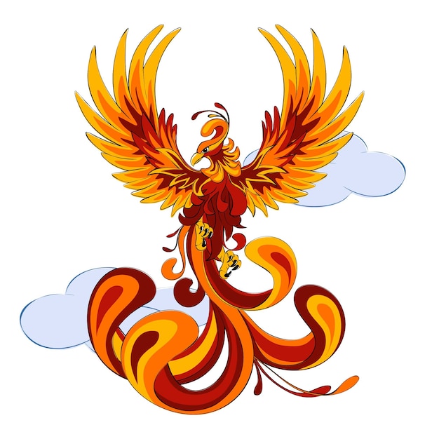Kostenloser Vektor hand gezeichnetes phoenix-konzept