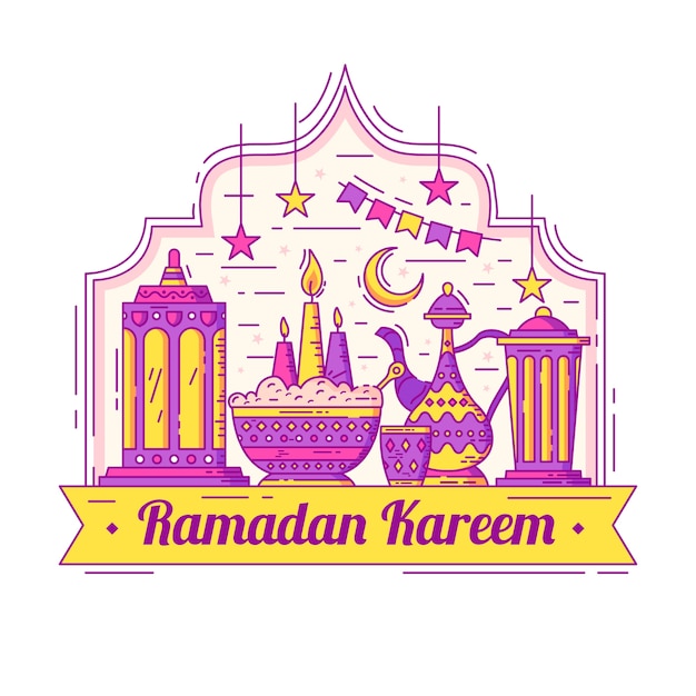 Hand gezeichnetes Ramadan-Konzept