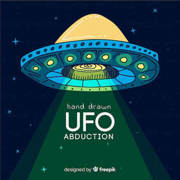 Hand gezeichnetes ufo-abduktionskonzept