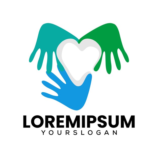 Hand Liebe Logo-Design-Vorlage
