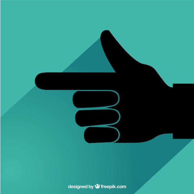 Kostenloser Vektor hand mit ausgestrecktem zeigefinger-symbol