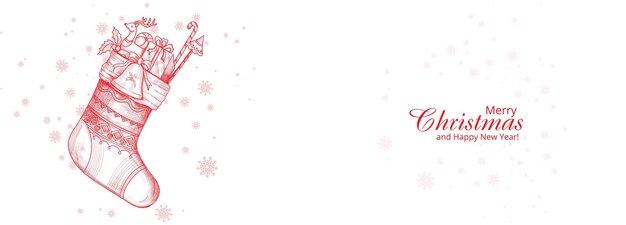 Hand zeichnen künstlerisches Weihnachtssocken-Banner-Design