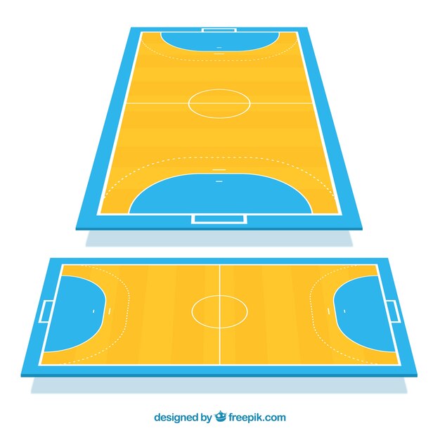 Handballfeld in der flachen Art