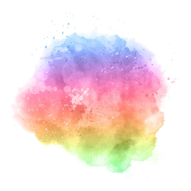 Kostenloser Vektor handbemaltes regenbogenfarbenes aquarell-spritzer-design
