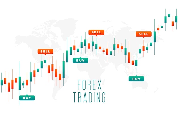 Kostenloser Vektor handelsdiagramm-hintergrund für das weltweite finanzmanagement forex