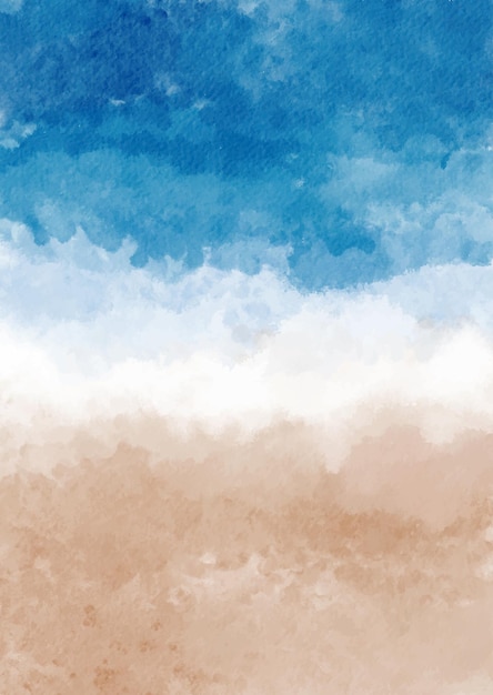 Handgemalte Aquarell-Abstrakt-Hintergrund mit Strandthema