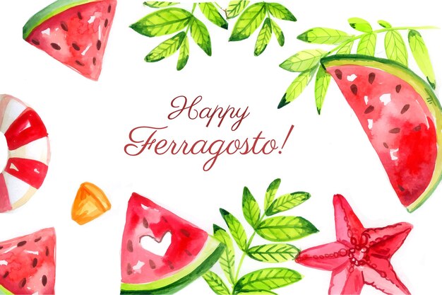 Handgemalte Aquarell Ferragosto Feier Illustration celebration