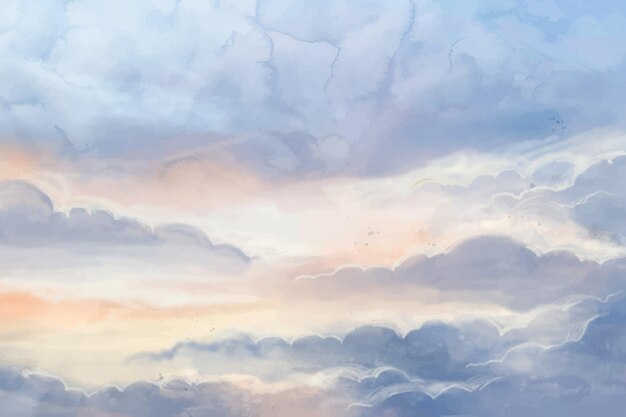 Handgemalte Aquarell-Pastel-Himmel-Hintergrund