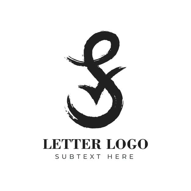 Kostenloser Vektor handgemalte s logo vorlage
