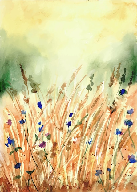 Handgemalter aquarell natur hintergrund