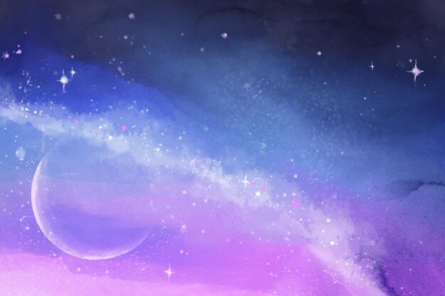 Handgemalter Aquarellgalaxienhintergrund