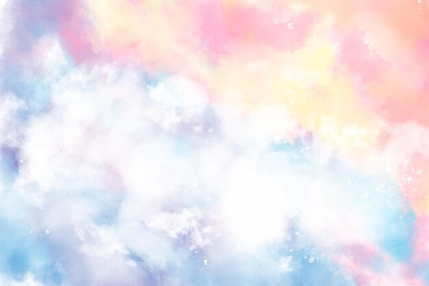 Handgemalter Aquarellpastellhimmelhintergrund