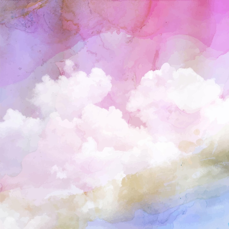 Kostenlose Vektor handgemalter aquarellpastellhimmelhintergrund