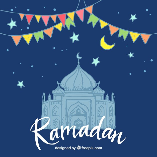 Handgemalter ramadan Hintergrund