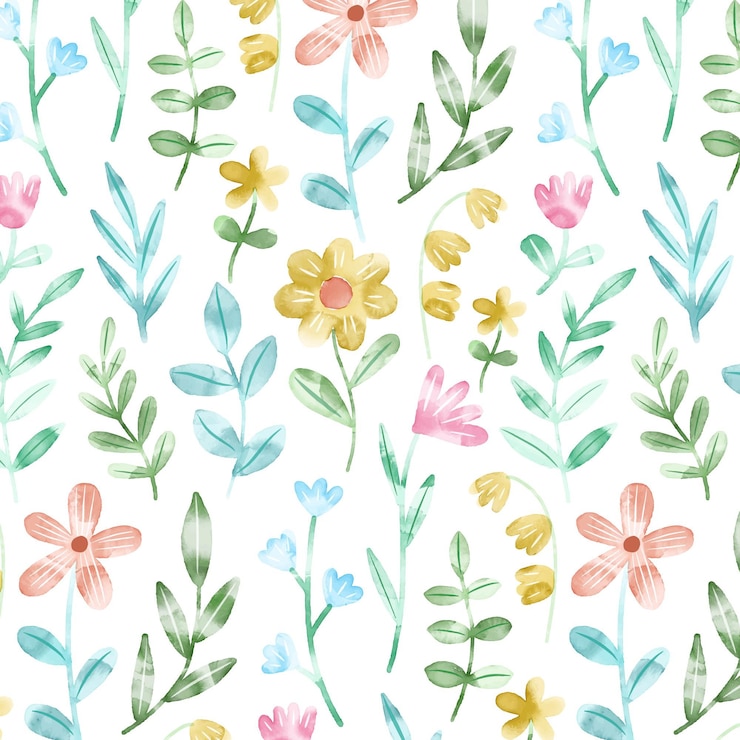 Kostenlose Vektor handgemaltes aquarell gepresstes blumenmuster