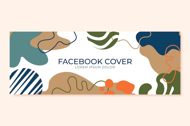 Kostenloser Vektor handgezeichnete abstrakte formen facebook-cover
