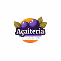 Kostenloser Vektor handgezeichnete acaiteria-logo-vorlage