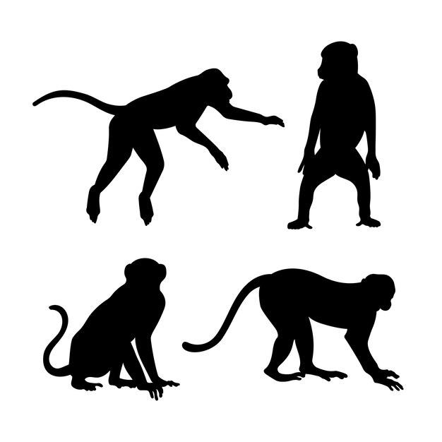 Handgezeichnete Affen-Silhouette