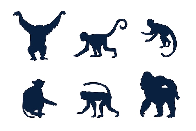 Handgezeichnete Affensilhouette