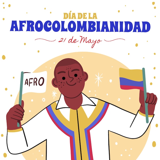 Kostenloser Vektor handgezeichnete afrocolombianidad-illustration