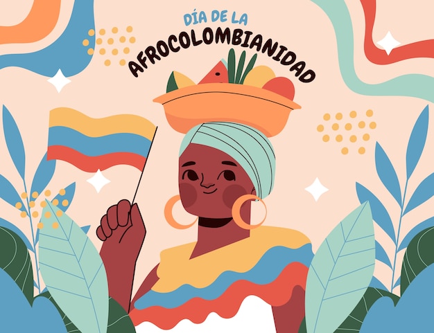 Handgezeichnete Afrocolombianidad-Illustration