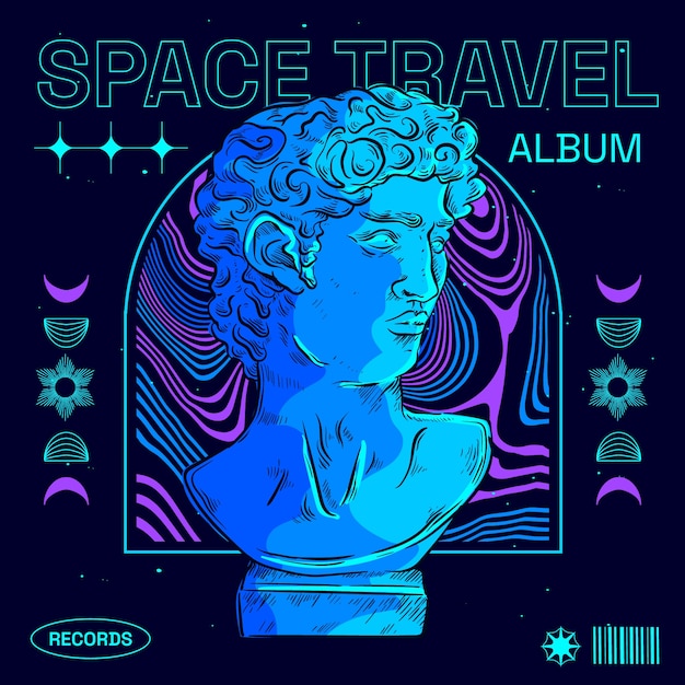 Handgezeichnete Albumcover-Vorlage