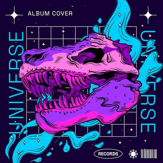 Handgezeichnete Albumcover-Vorlage