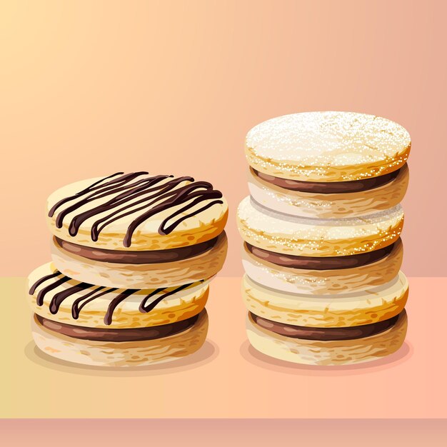 Handgezeichnete Alfajor-Illustration