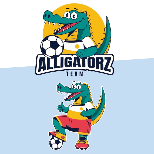 Kostenloser Vektor handgezeichnete alligator-logo-vorlage