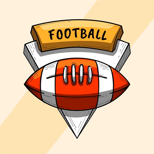 Handgezeichnete American-Football-Logo-Vorlage