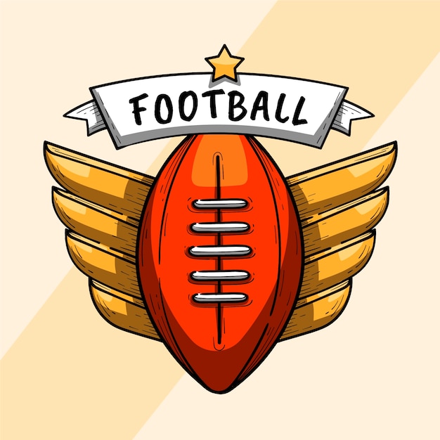 Handgezeichnete American-Football-Logo-Vorlage
