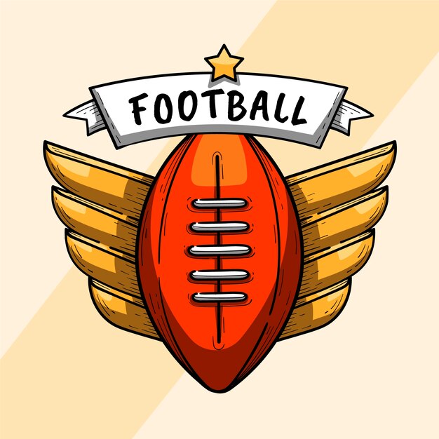 Handgezeichnete American-Football-Logo-Vorlage