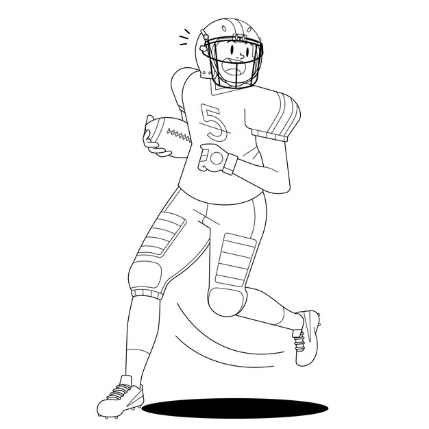 Handgezeichnete American-Football-Umrissillustration
