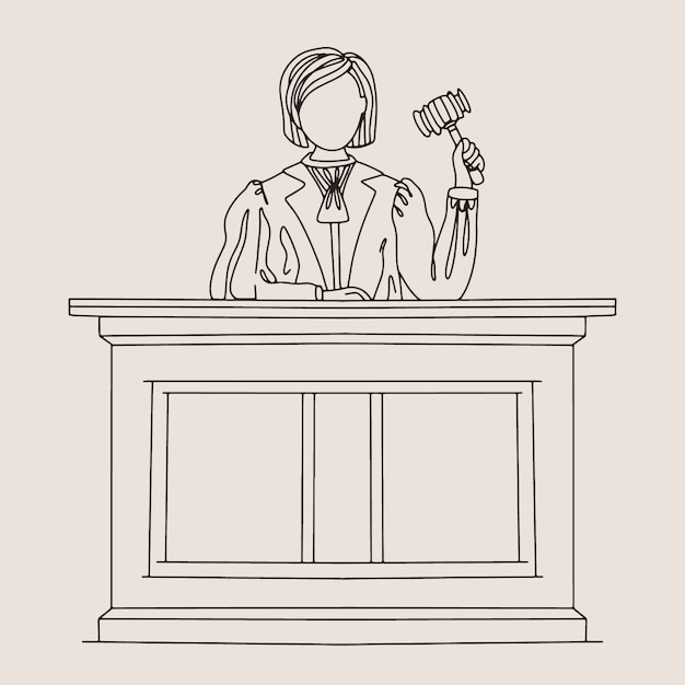 Handgezeichnete anwalt-zeichnung