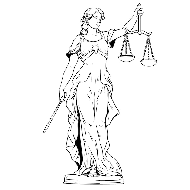Kostenloser Vektor handgezeichnete anwalt-zeichnung
