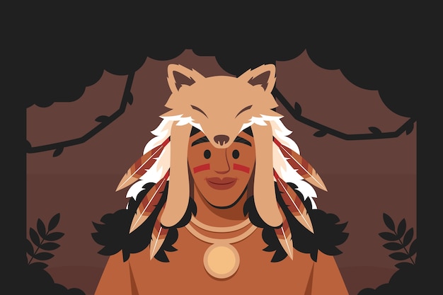 Kostenloser Vektor handgezeichnete apache-illustration