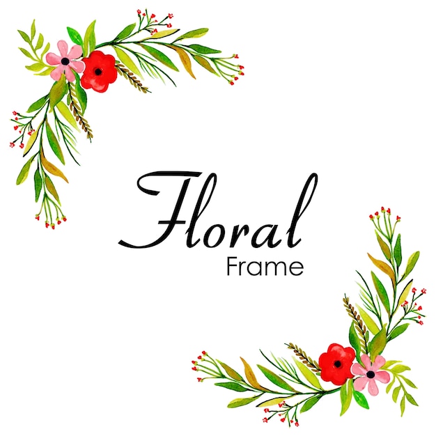 Handgezeichnete aquarell floral frame design