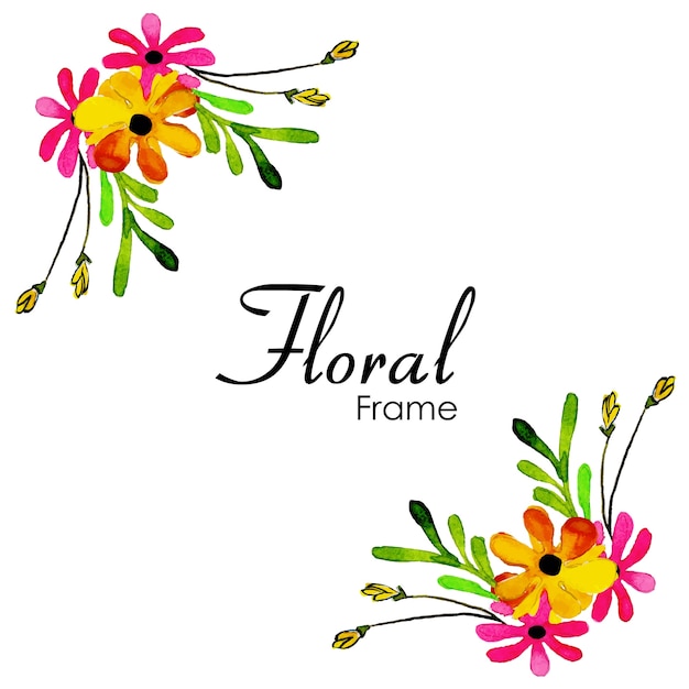 Handgezeichnete Aquarell Floral Frame Design